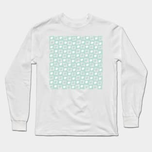 Monstera Deliciosa Leaf Checker Board - pastel teal green Long Sleeve T-Shirt